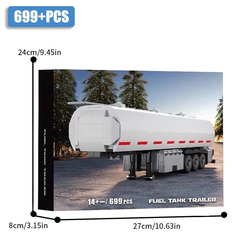 Techniczny MOC Europejska Ciężarówka Naczepa Zbiornik Paliwa Zestaw Klocków Budowlanych DIY Miejski Model Ciężarówki Inżynieryjnej Zestawy Zabawek Dla Dzieci Prezenty