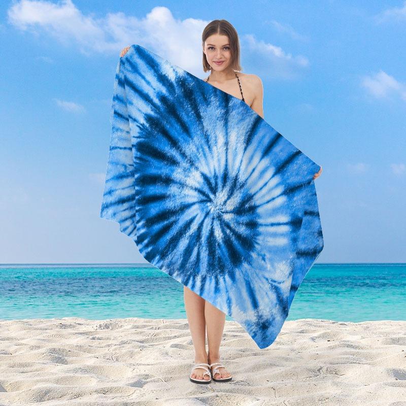 Tropical Palm Tree Printed Beach Towel Quick Dry Polyester Bath Towel Colorful Gradient Sand Free Pool Towel for Summer Travel