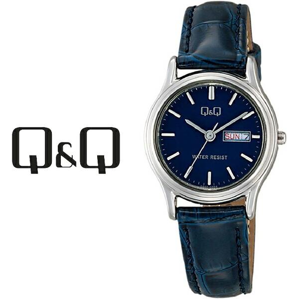 

[Nekoposu Free Shipping] [Write a review and get a 1 year warranty] Citizen Q&Q Day&Date Day&Date Pair Model Ladies Watch Navy A205-302