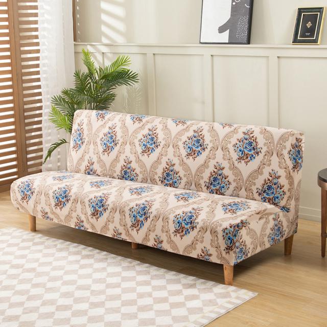 Black Geometric Folding Sofa Bed Case Living Sofa Cases Elastic Spandex Stretchdouble Seat Case Slipcovers For Living Room Area Geometric Print