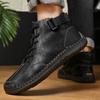 High Quality Handmade Designer Casual Leather Men Shoes Casual Comfy Antiskid Hiking Walking Shoes Flats Hot Sale Outdoor Shoes