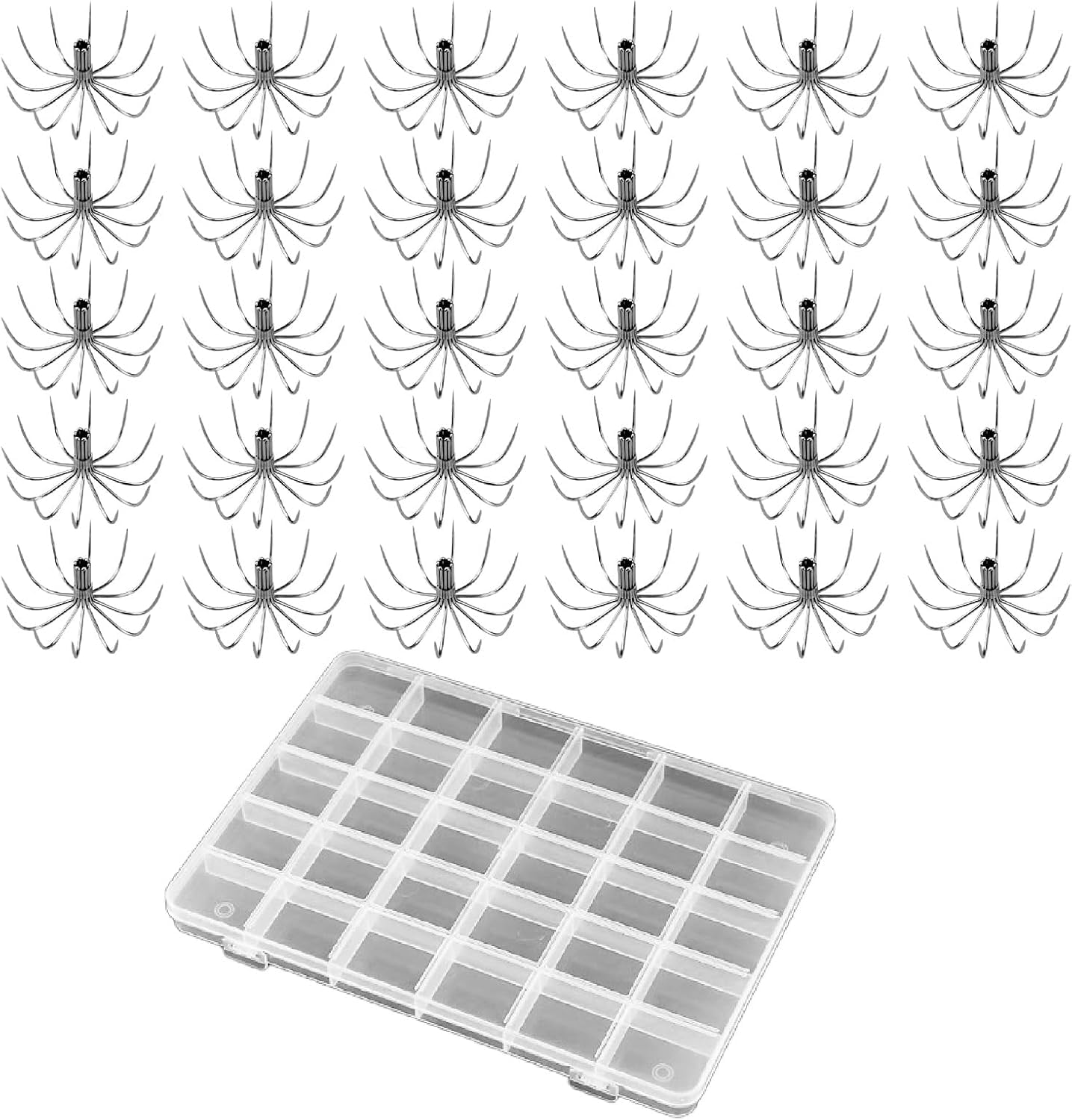 

Squid Jig Octopus Stainless Large Capacity 30 Pieces with Storage 21mm Saki&Masa Hooks, Hooks, Steel, Case,