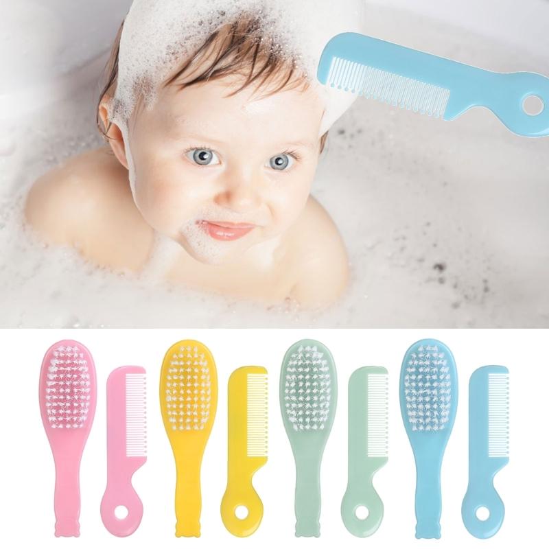 Baby Hair Brush Hair Comb Set Toddler Bathing Brush Newborn Head Massager Brush Infant Hair Grooming Comb Bath Brush