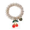 Cherry Cherry Bracelet Rhinestone Ponytail Holder Chic Hair Ties Decorative  Women and Girls
