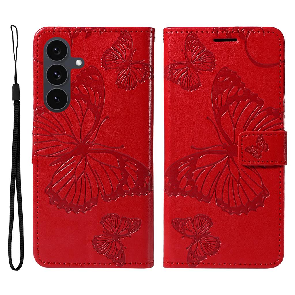 For Samsung Galaxy S25 FE Wallet Case Floral Butterfly Imprinted Leather Phone Cover Stand