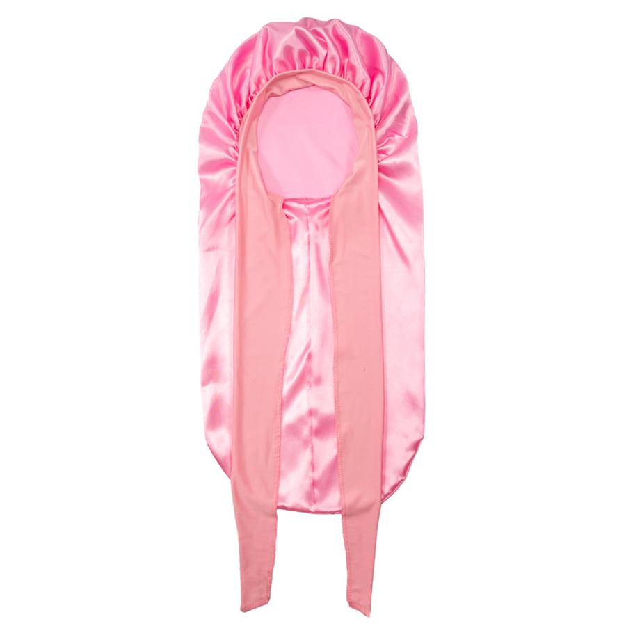 Women Extra Large Hair Long Silk Bonnet Cap & Elastic Satin Hair Band Comfortable Head Cover Night Sleep Hat for Sleeping Shower