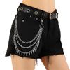 Chaîne Punk Layer 3 sur le Pantalon Jean Femme Porte-clés à Pointes pour Homme Egirl eBoy Harajuku Grunge Accessoires Esthétiques