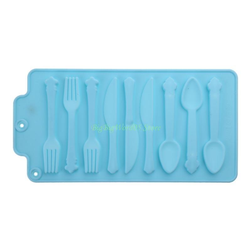 24TE Knife Fork Spoon Silicone Mold Chocolate Cake Mold Vegetable Candy Dessert Mold