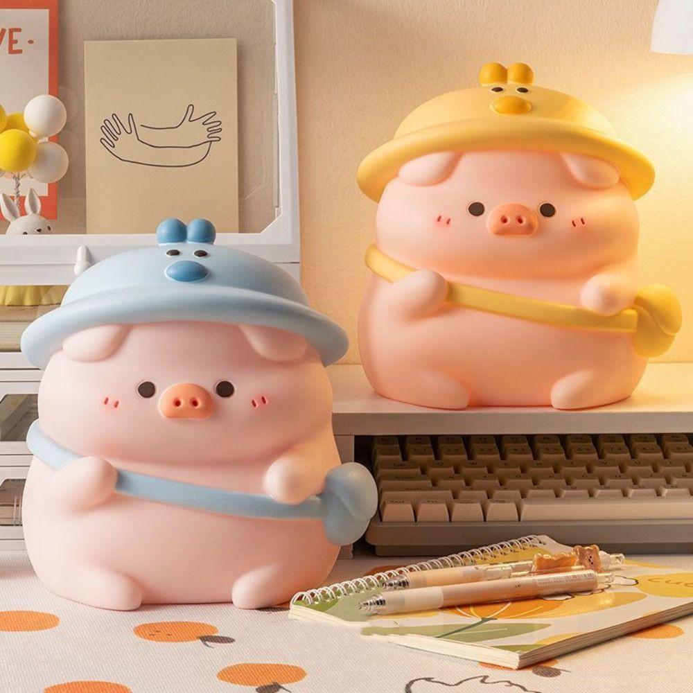 Große Kapazität Cartoon Schwein Geldkasse Vinyl Spardose Niedliches Sparschwein Heimdekoration