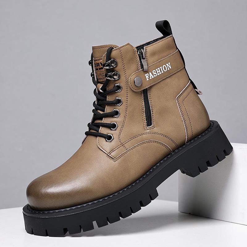 Winter Martin Boots British Style High-top Cotton Shoes Men's Velvet Thickened Men's Leather Shoes Warm Snow Boots 2025