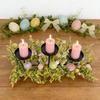 Easter Candle Holder 3-Tray Spring Metal Colorful Egg Desktop Decoration Table Iron Candle Holder Decor For Dining Living Room
