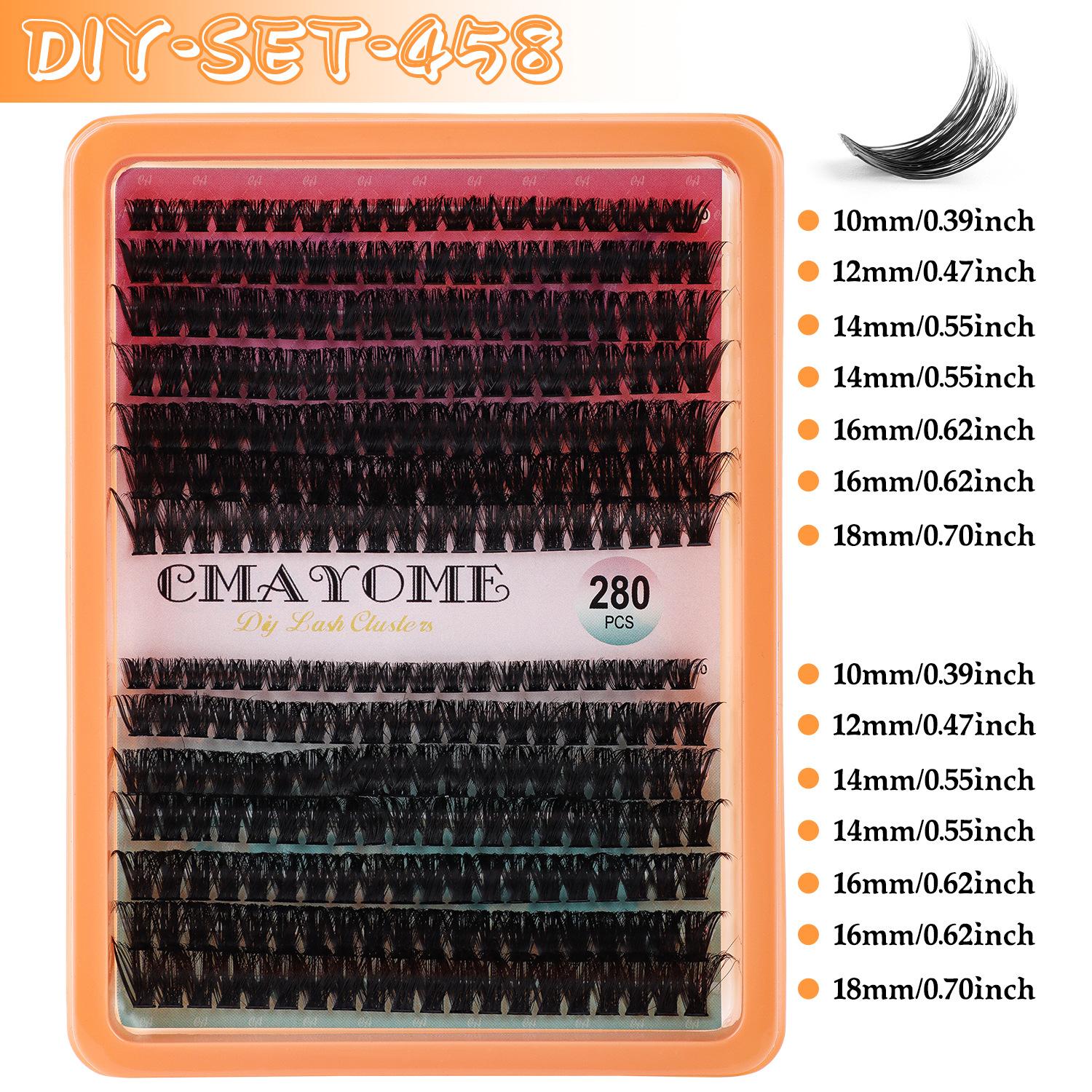 

False Eyelash Extension Set 300 Clusters Of Single Tufts 30 + 40 + 50 + 60 + 80 + 100D Eyelashes