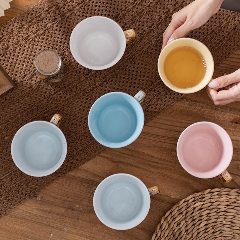 Japanese Retro Matte Kiln Change Leopard Print Afternoon Tea Coffee Cup High Value Cup Underglaze Color Breakfast Cup Creativity