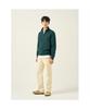 Binpolmen Classic Soft Cotton Quarter-Zip T-Shirt Green