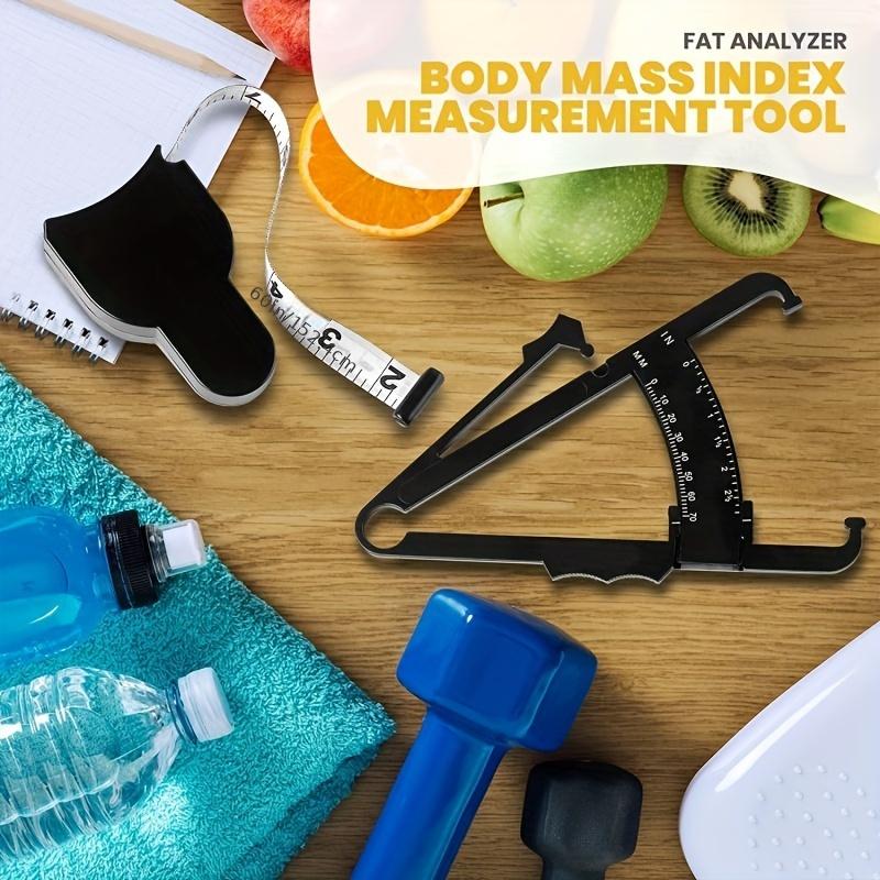 Body Fat Measurement Set Handheld Caliper Tape Measure Combo Plastic Fitness Tool Men Women Portable No Battery Needed