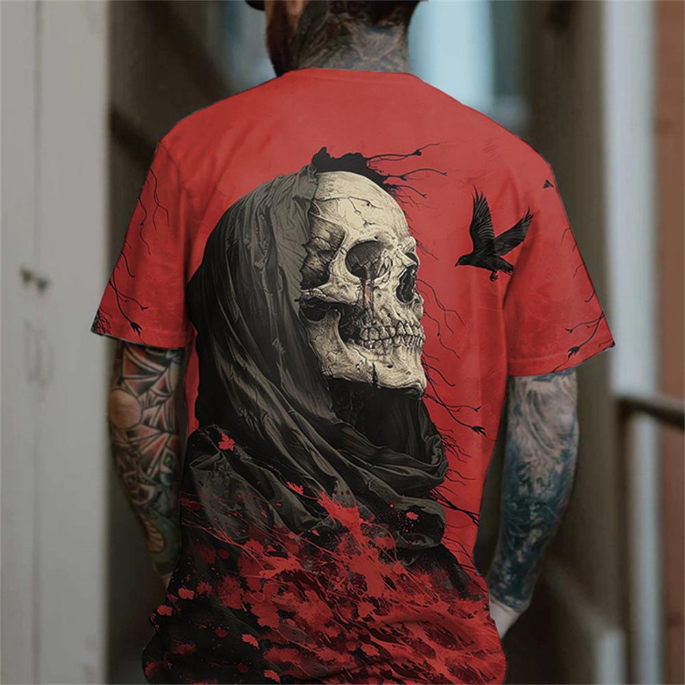 

Summer Horror Skull 3D Print T-Shirts Streetwear Men FashionCasual Oversized O-Neck Short Sleeved T Shirt Tees Tops Clothing 5XL