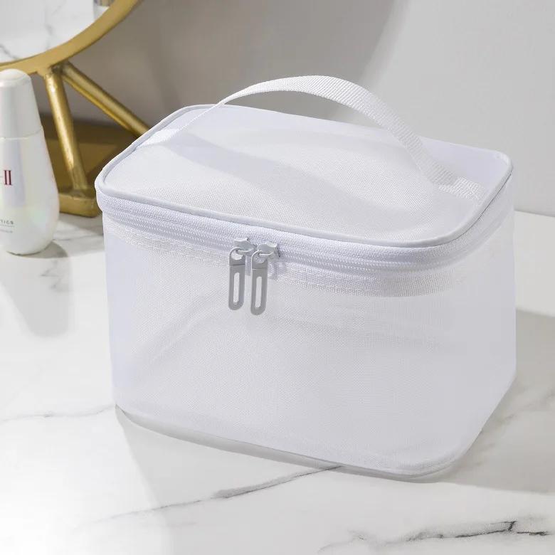 Dames Transparante Mesh Reizen Cosmetische Tas Make-up en Toiletartikelen Kit Opbergtas Make-up Organizer Tas