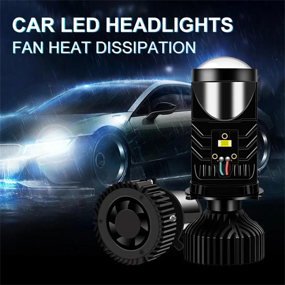 2PCS H4 Dual-beam Lens Fish-eye Headlight Integrated High And Low Beam Universal Ultra-bright LED Headlight.