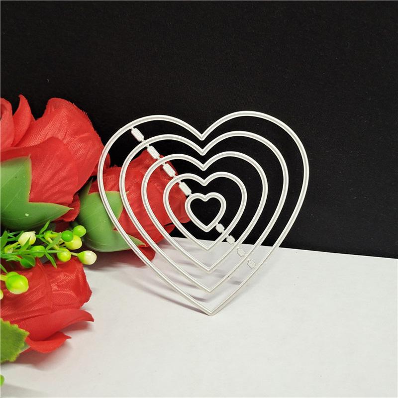 Matrice Découpe Cœur Scrapbooking - Dies Métal Pour Carte Saint-Valentin - Gaufrage Et Découpe DIY
