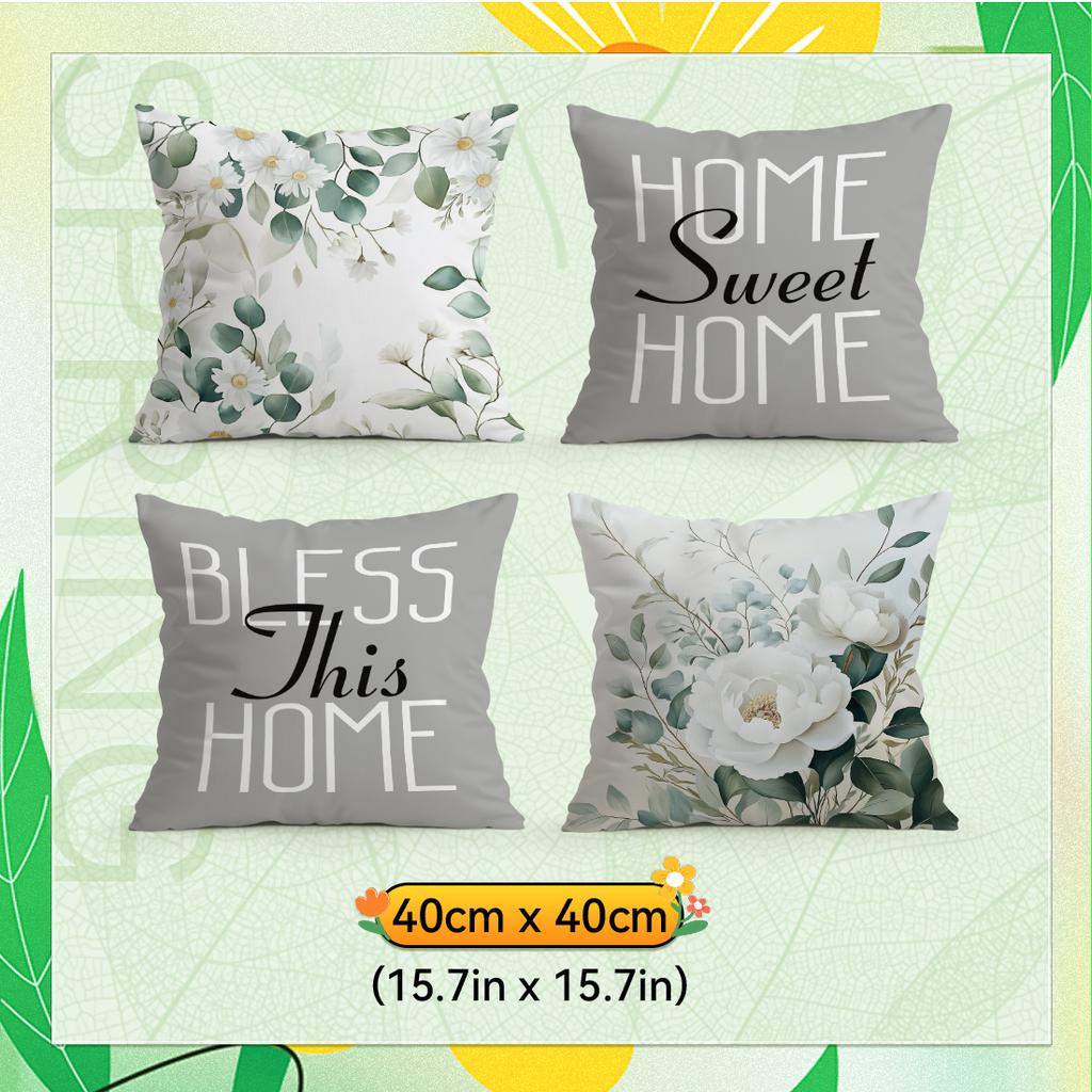 Eucalyptus Blessings Pillowcase Printed Polyester 40/45/50Cm Throw Pillowcover Decorative Sofa Cushion Pillowslip Home Decor