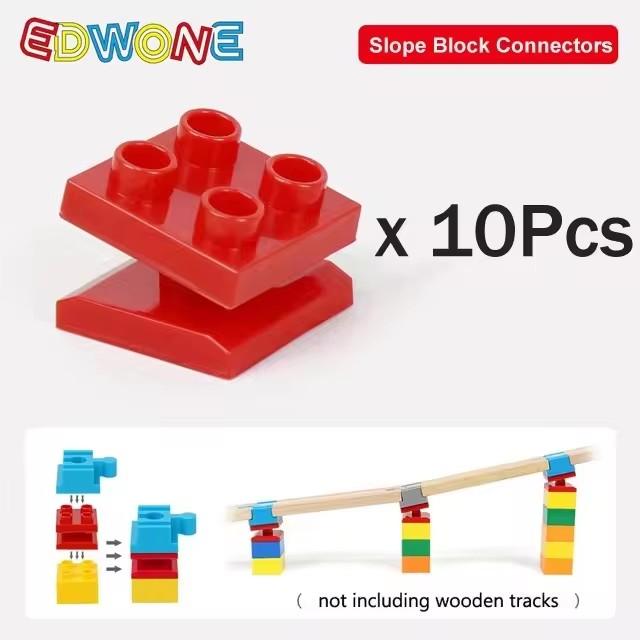 5/10pcs Universal Wooden Tracks Connectors Accessories Big Size Blocks Rotatable Connection Adapters Fit for Brand Train Tracks