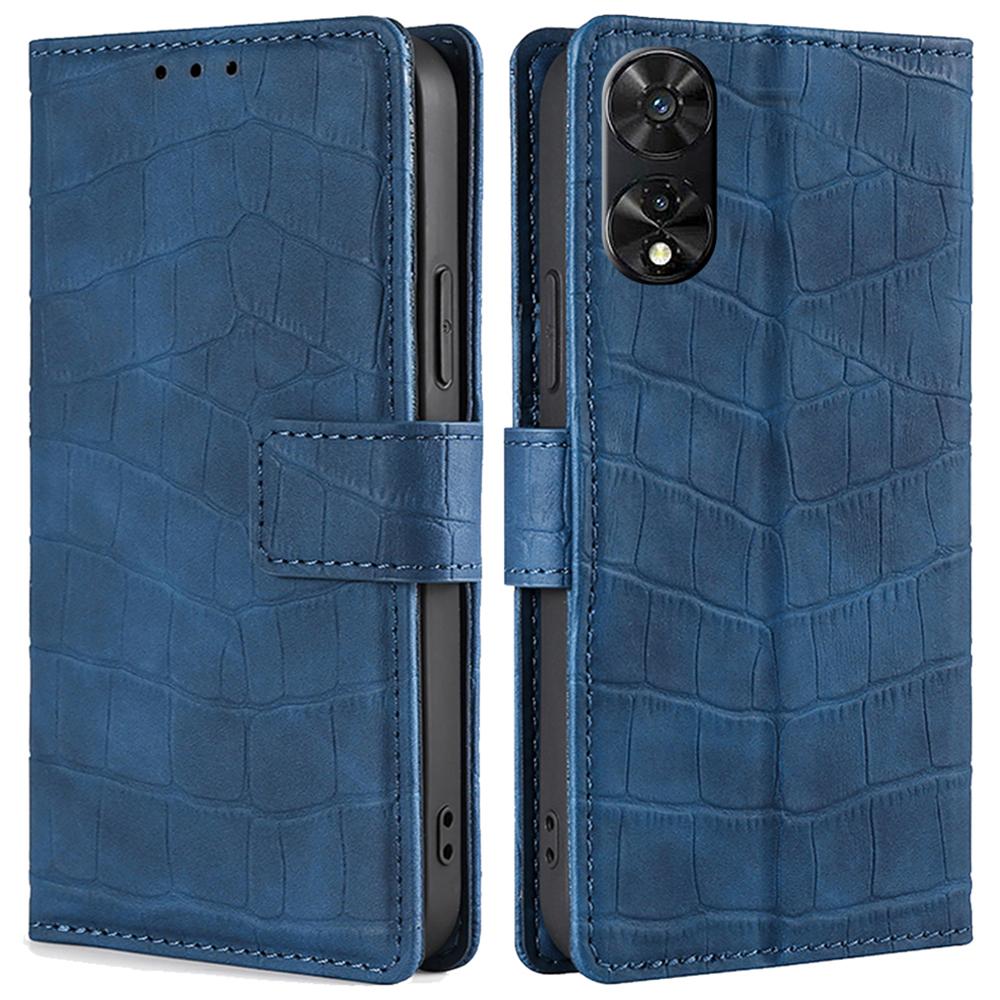 For TCL 505 Phone Case Crocodile Texture Skin-Touch Leather Cover with Wallet