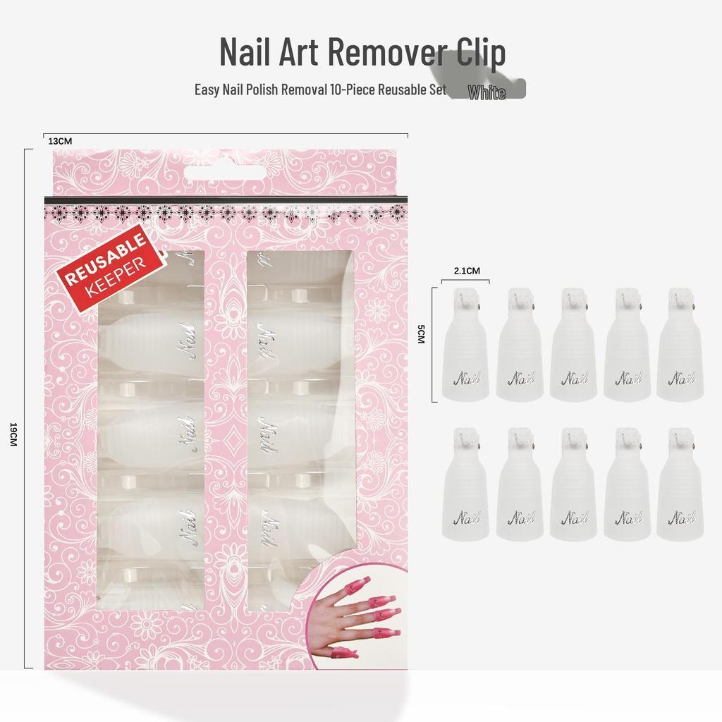Nail Polish Remover Clips: 10-Piece Pack with Cotton Towel for Phototherapy Nails