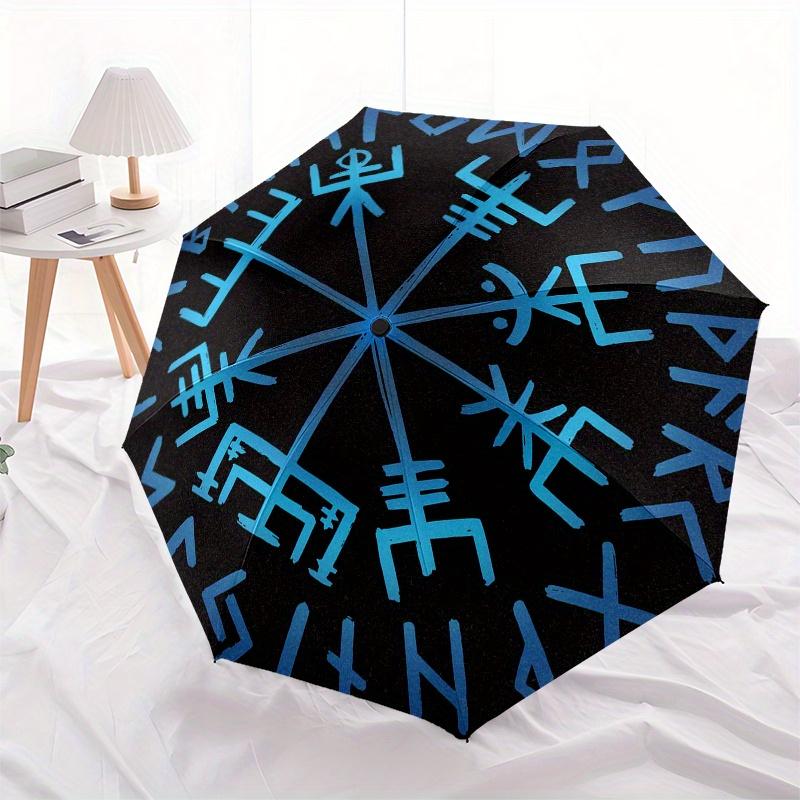 Viking Compass Vegvisir Norse Symbol Tapestry Wall Hanging DecorUmbrella, Portable 3-Fold Compact Umbrella for Men & Women ES26