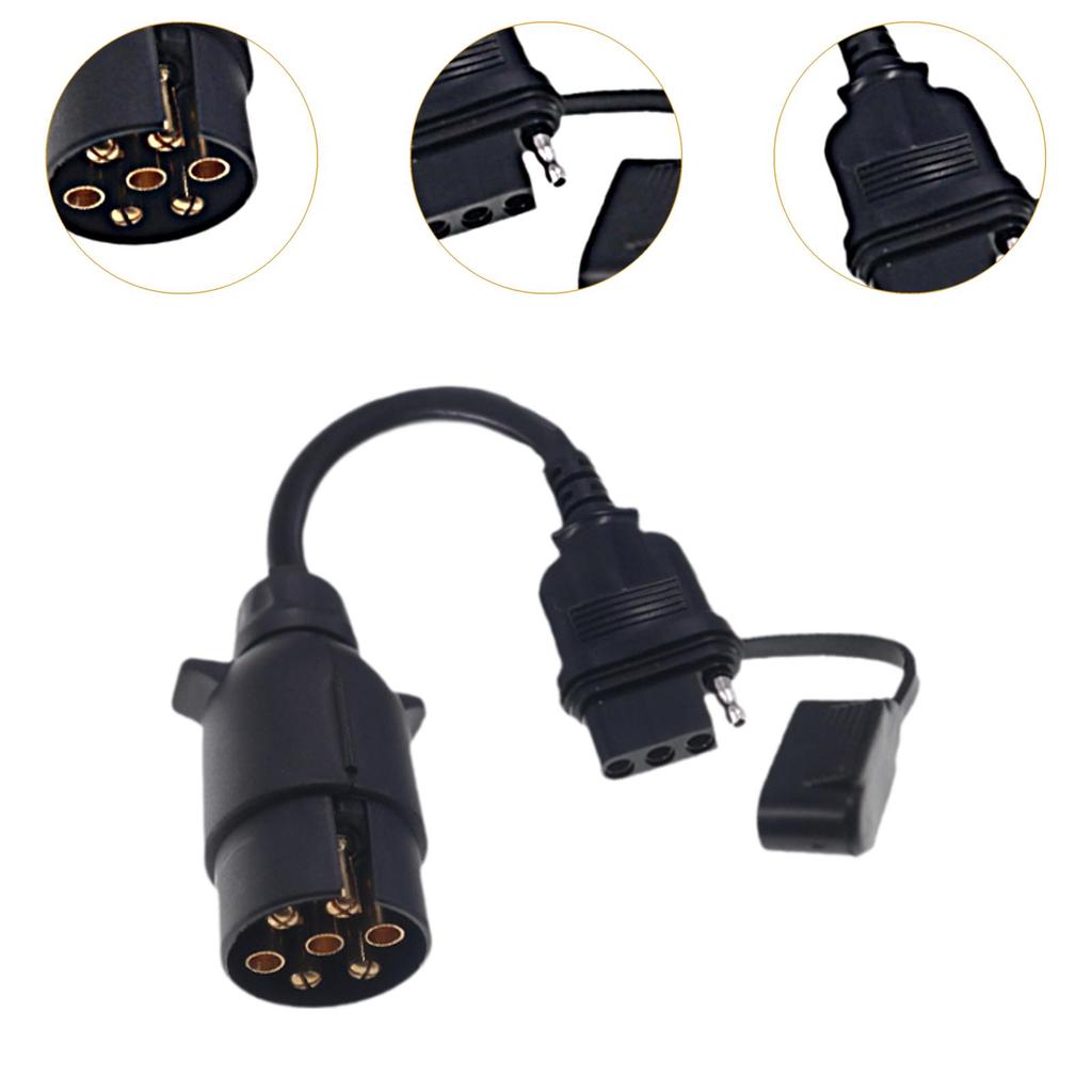 Trailer Connector European 7-Pin To American 4-Pin Without Brake Light Trailer Adapter Vehicle Tow Hitch Wire Plug for Vehicles