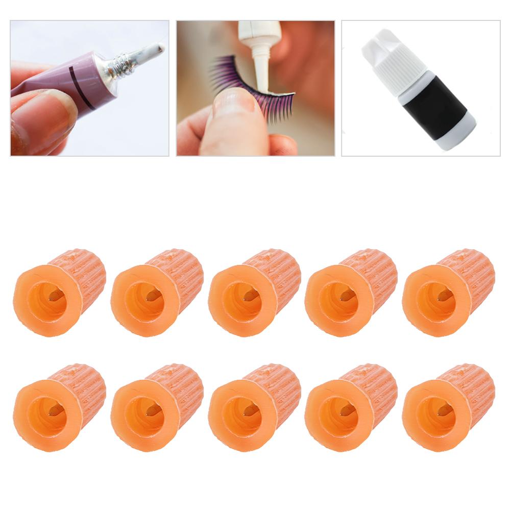 10 stücke Wimpern Kleber Flasche Stecker Blockieren Nadel für Wimpern Extensions Werkzeuge