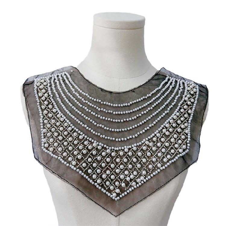 Embroidered Beadwork Collar Applique Mesh Collar Accessory For Elegances Social Gatherings Clothing Garment Decoration