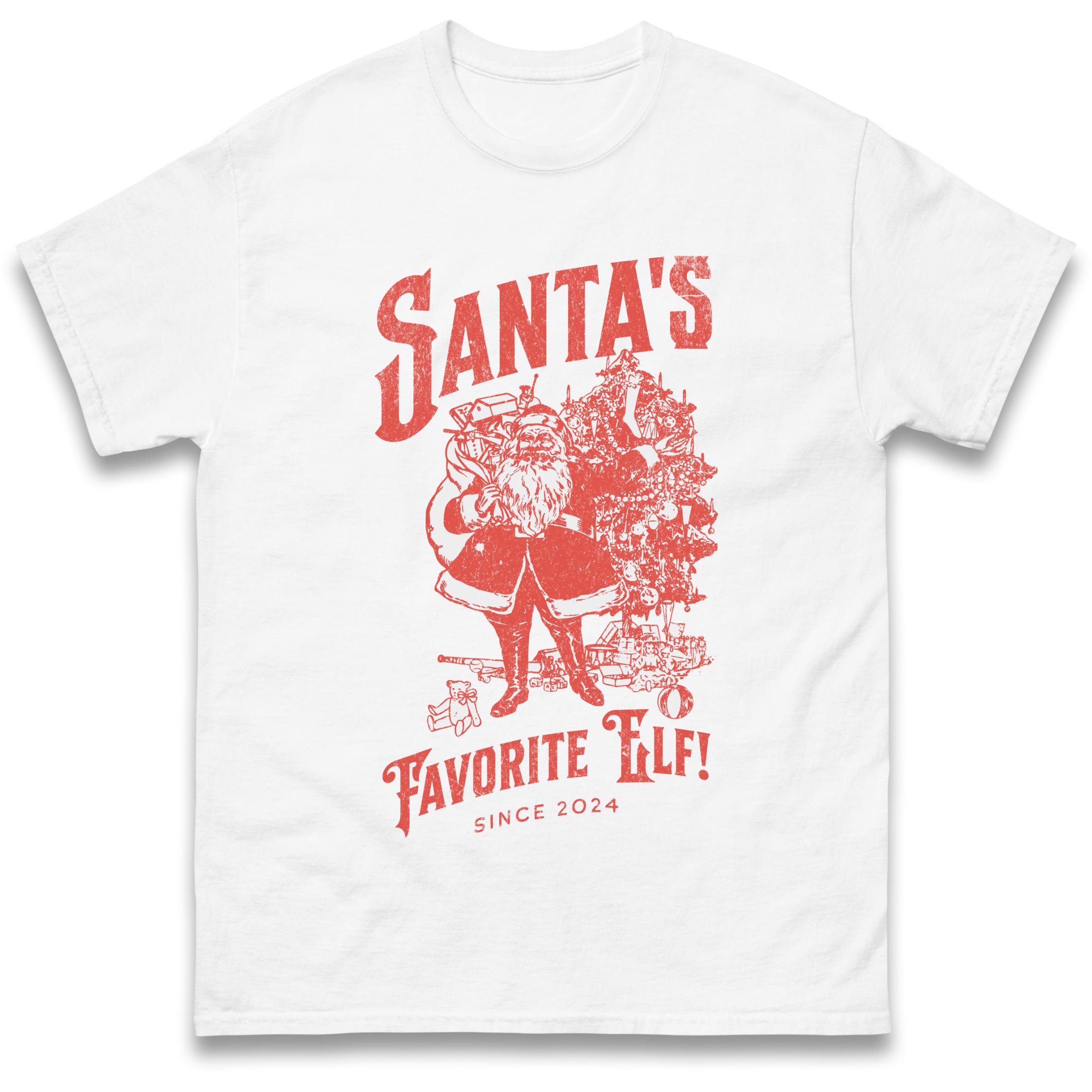 

Santas Favourite Elf Christmas T-Shirt Tshirt Mens Womens Tops Unisex Tees 100% Cotton 3XL