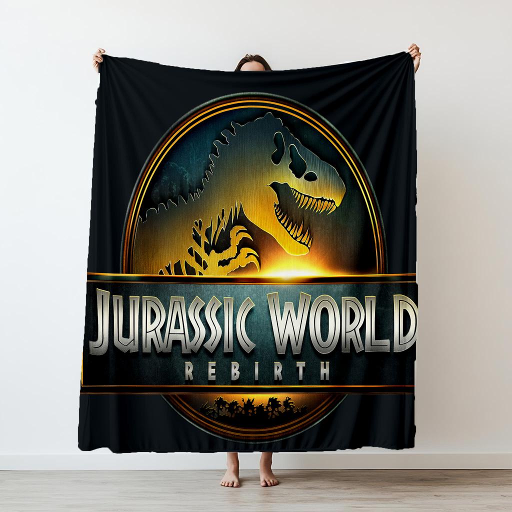 Jurassic World Dinosaur printed Thin blanket Warm Flannel fits sofa, bed, movie play Soft and Comfortable blanket gifts
