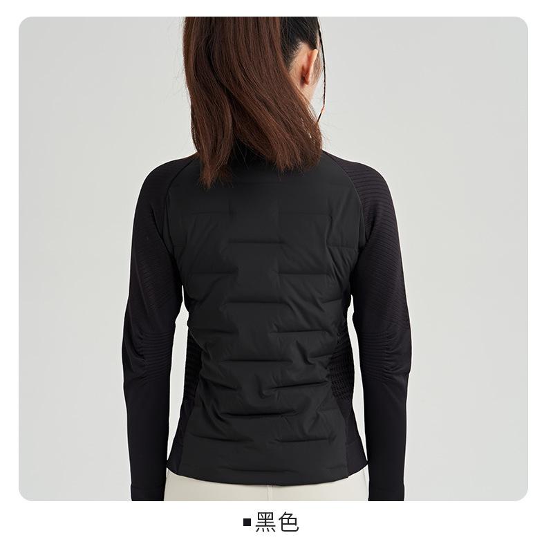 Winter Running Sports Top Yoga Fitness Jacket White Goose Down Jacket Warm Light Short Slim Jacket