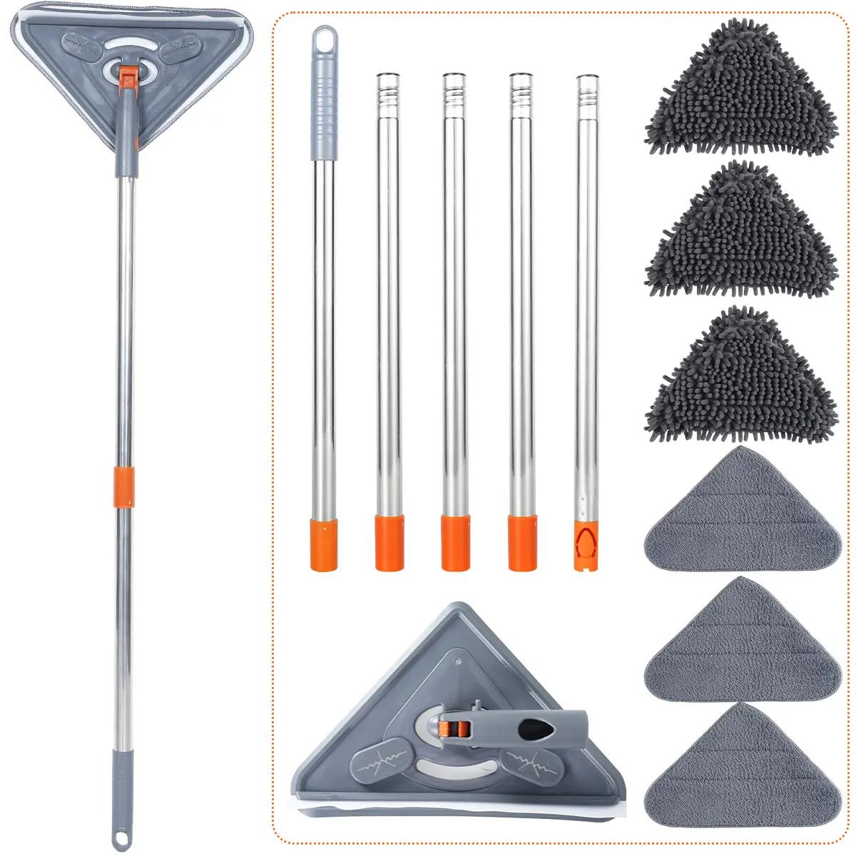 

Wall Mop with Long Handle 360 ° Rotating Triangle Microfiber Wall Cleaning Mop Adjustable Dry and Wet Dust Mop Cleaner for Floo Multi piece set