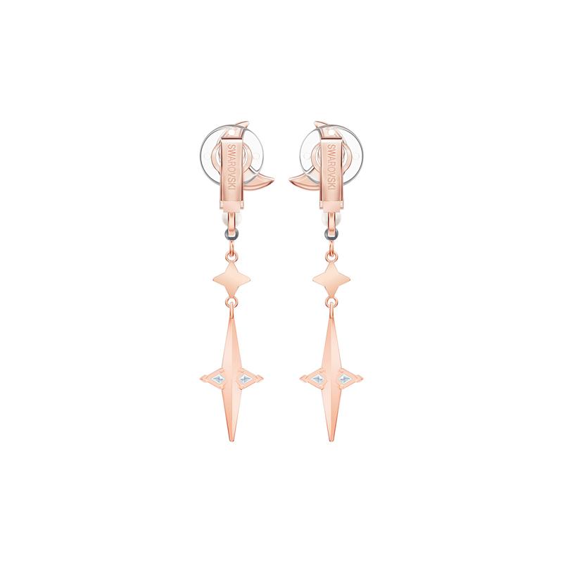 Swarovski Symbolica Stars and Moon Artificial Crystal Earrings Women's Blue 5489533