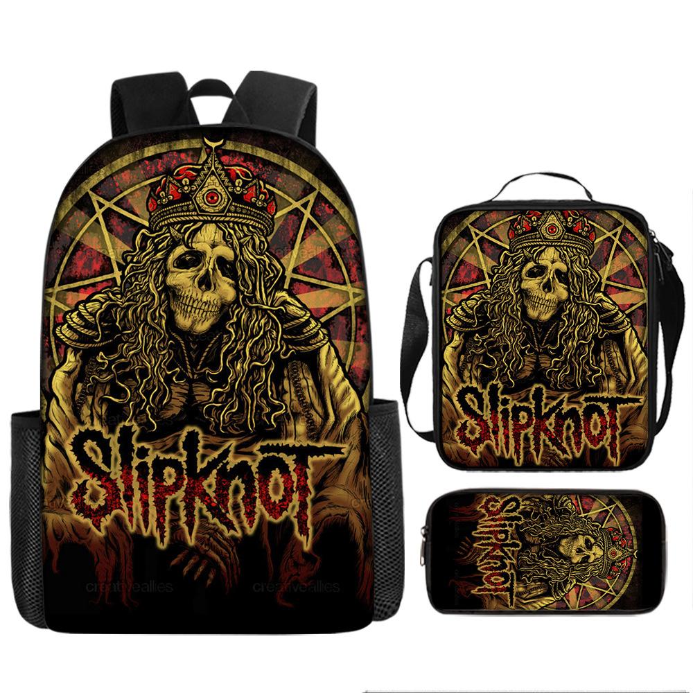 Plecak na Halloween Ciężki Metal Rock Slipknot Plecak z Nadrukiem Cyfrowym Torba na Ramię Piórnik