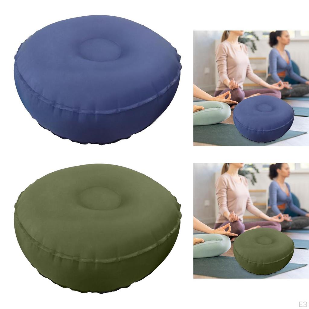 Pernă gonflabilă ergonomică reglabilă pentru meditație cu suprafață din microfibră antiderapantă, portabilă, pentru podea