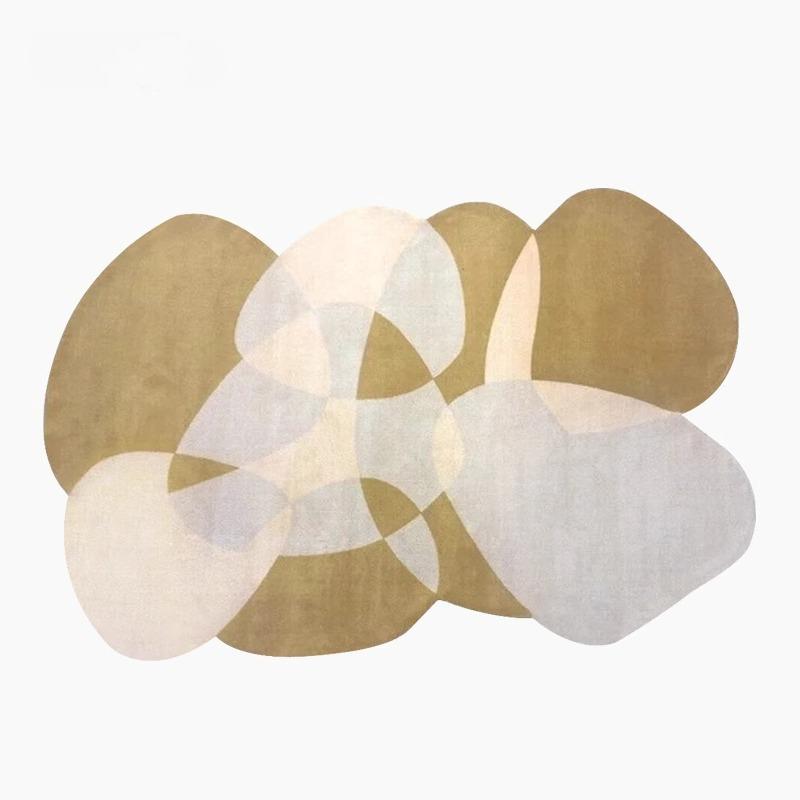 

Light Luxury Carpets for Living Room Retro Bedroom Decor Irregular Shape Plush Rug Thickened Green Mat 80*120cm