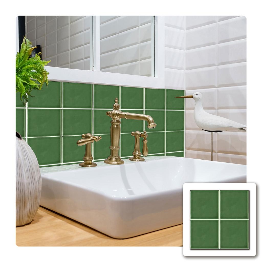 10 Pieces Of European Solid Color Square Brick Wallpaper Self-Adhesive Kitchen Waterproof And Oil-Proof Thickened Tile Sticker Wall Sticker
