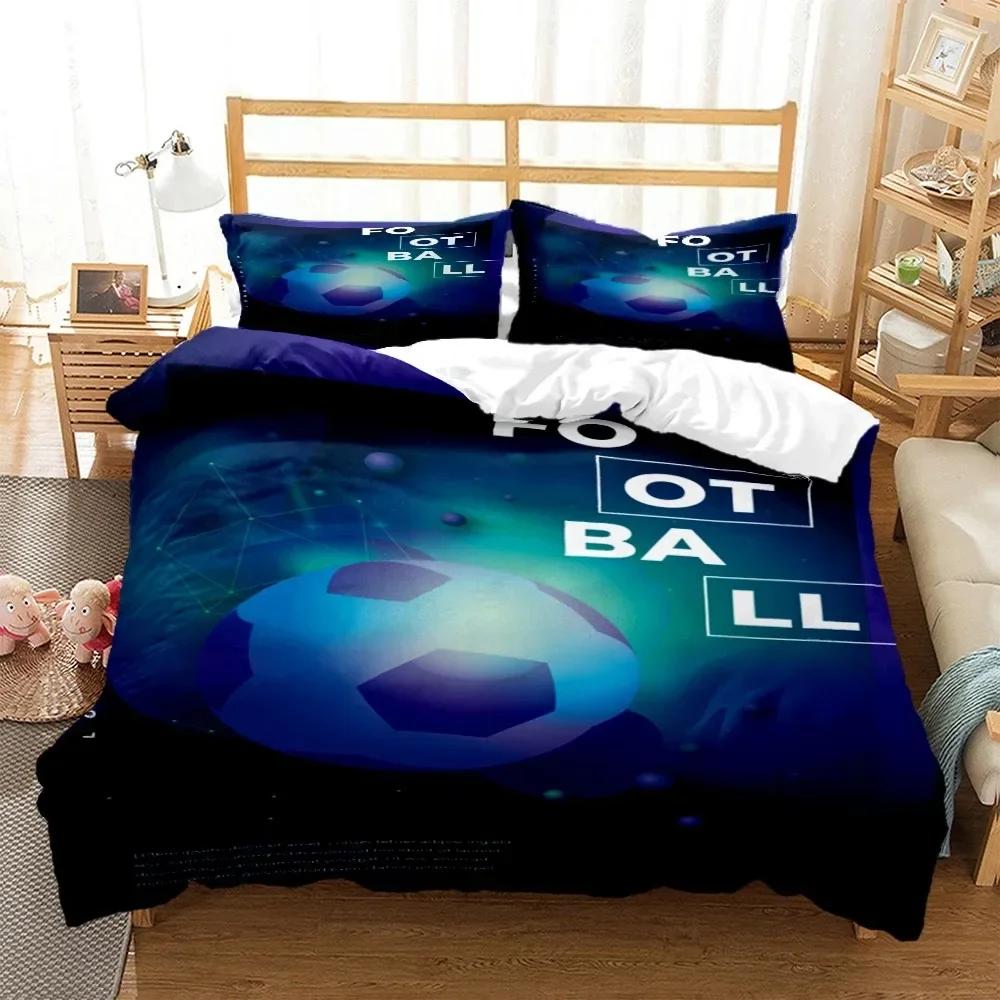 Soccer Cover Digital Polyester Comfortable Duvet Quilt Cover Pillowcase Bedding Set Children Bedroom Decoration Home Textile