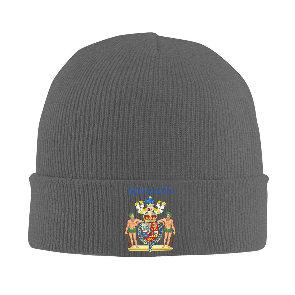 Coat of arms of Denmark  Knit Hat  Beanie Hats Gym Warm Soft Unisex Women Bonnet Hats Autumn Graphic Street Caps Gift Idea