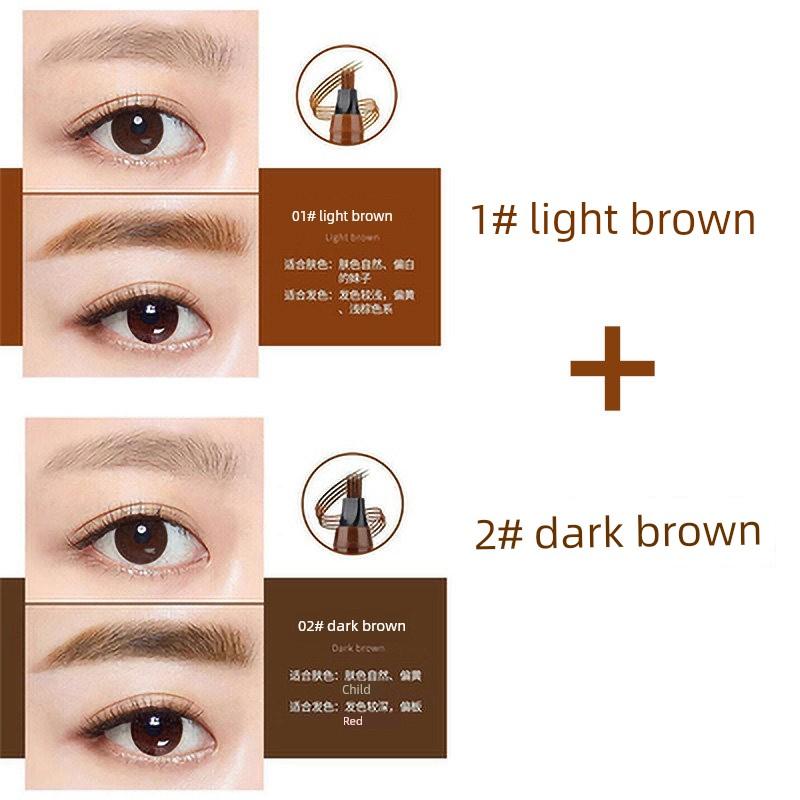 Eyebrow Pencil for Men, Beginners, Long-Lasting, Waterproof, Non-Fading, Sweat-Proof, Four-Pronged Eyebrow Pencil for Lazy Men, Beginners