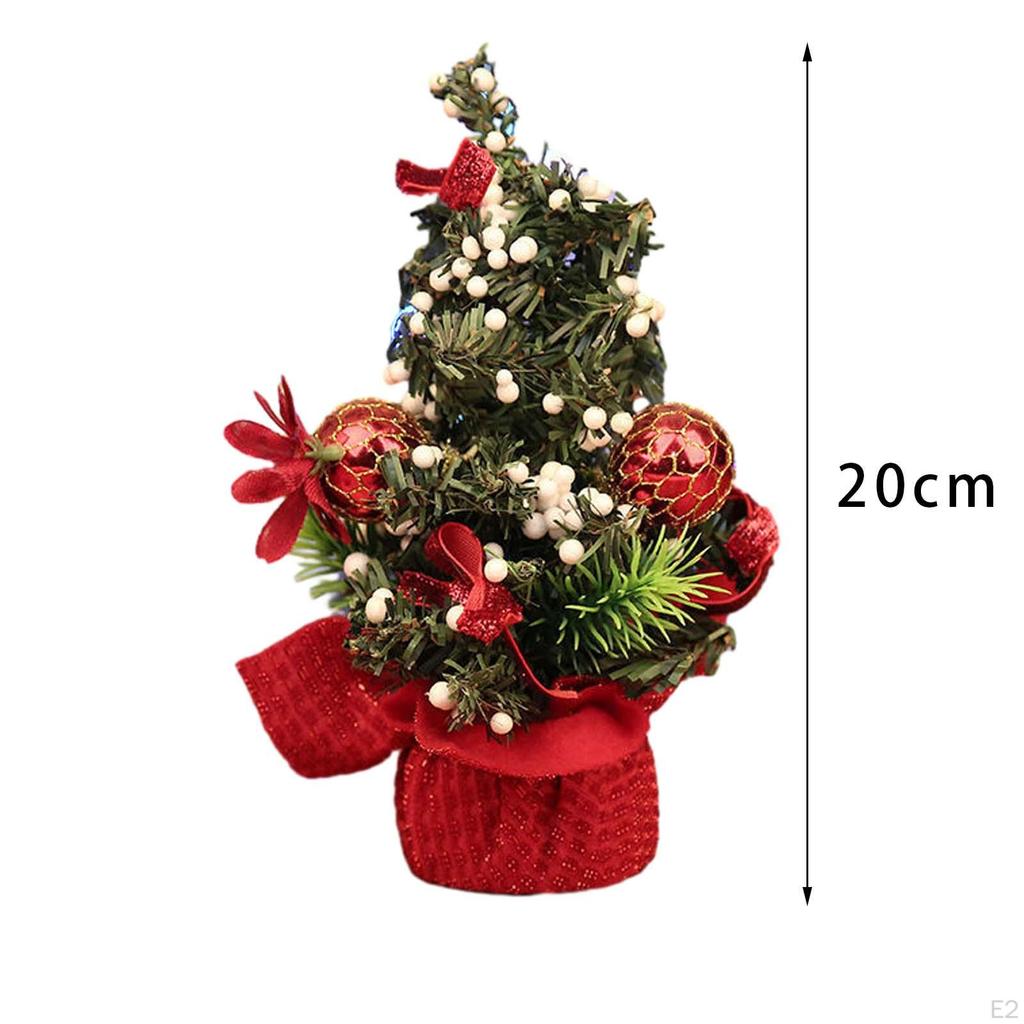 Desktop Christmas Tree with Base, Mini Artificial Decoration, Craft Miniature