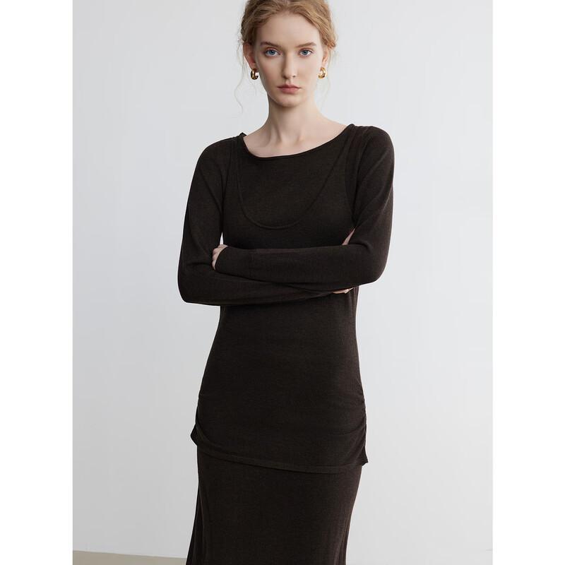 ELLE Elegant Faux Two-Piece Slim Dress