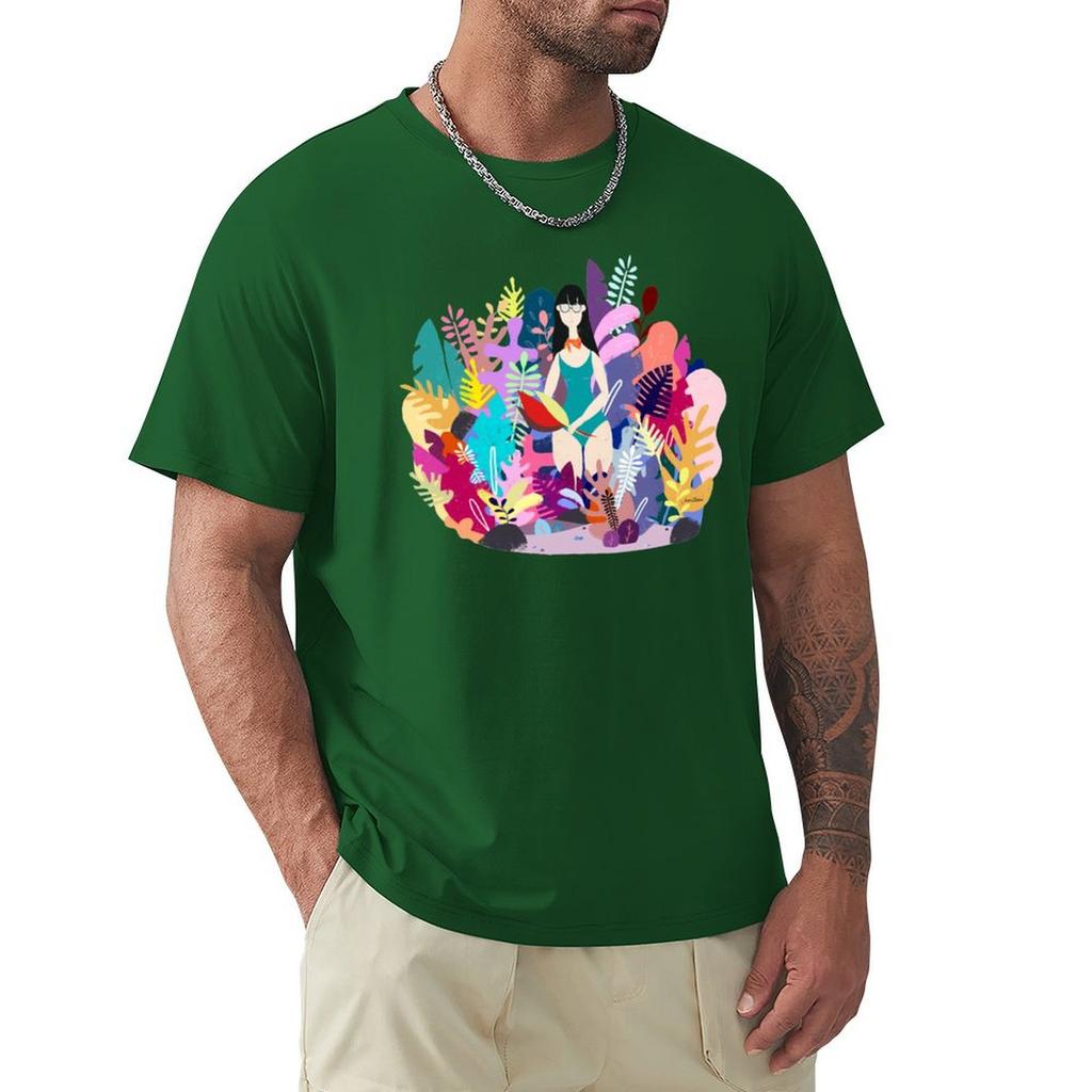 Spring Herbarium T-Shirt Boys Whites Anime T Shirts Vintage Clothes Vintage Anime Shirt Graphic Tee Shirt Men