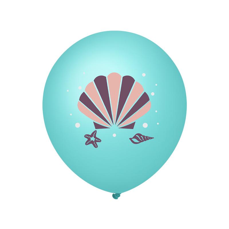 12-inch Mermaid Balloons: Cartoon-Shaped, Purple & Tiffany Blue Pearlescent Latex