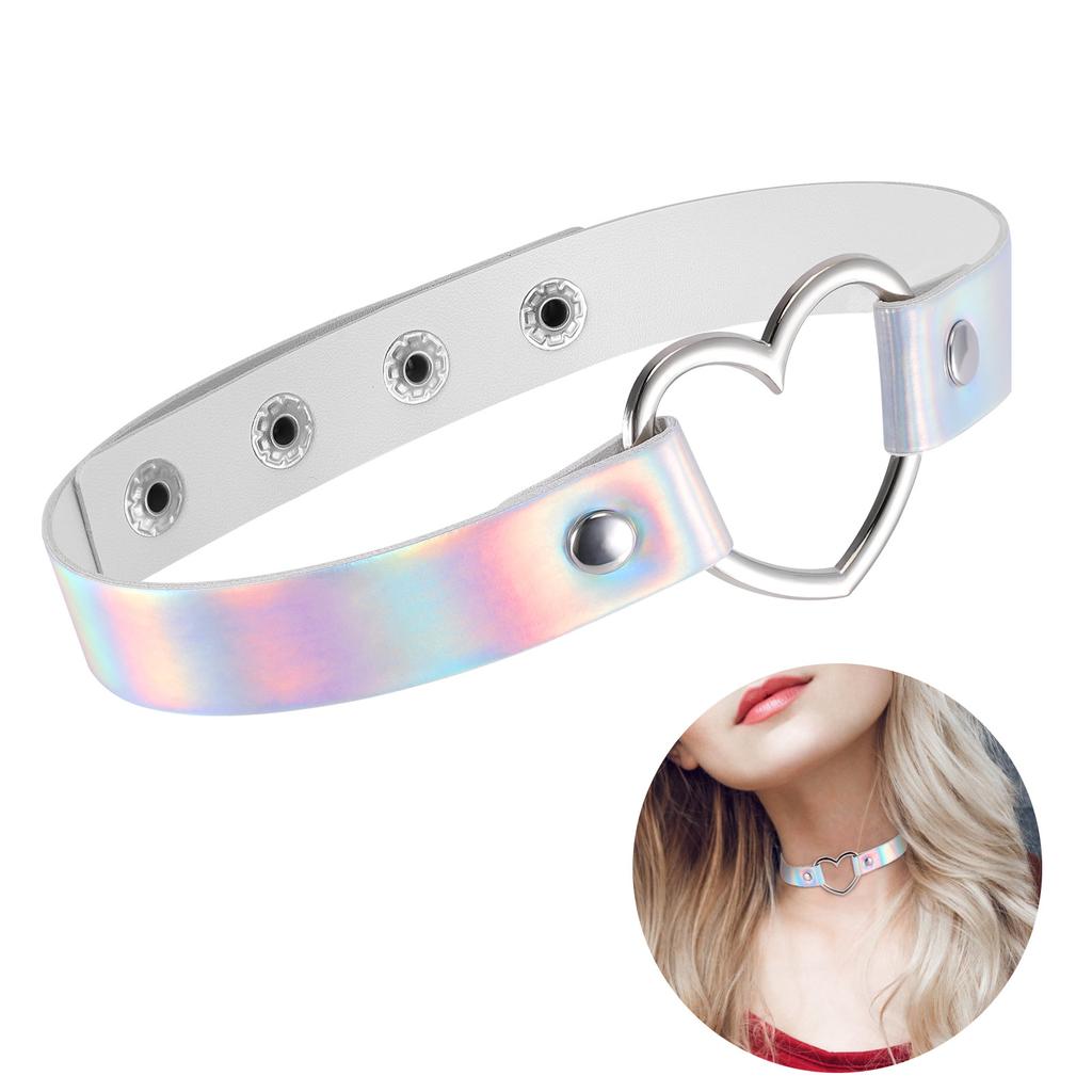 Women Men Girls Jewelry Women Heart Collar Choker PU Leather Clavicle Necklace