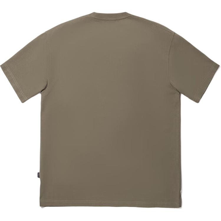 Li Ning Solid Color Breathable Versatile Simple Short Sleeve T-Shirt Unisex Tops Brown AHSVA83-1