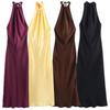 Fashion Style 2024 Summer Women's New Sleeveless Open Back Silk Satin Texture Loose Dress 3274548 700
